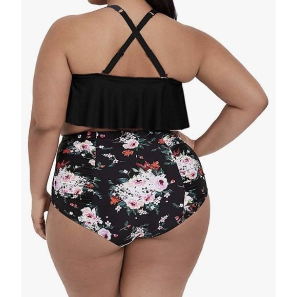 YSKKT Flounce Ruched High Waist Bikini Set 4XL - Picture 3 of 4